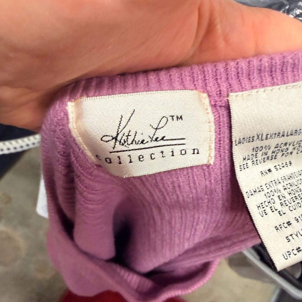 Purple Ribbed Knit Sweater - Picture 3 of 4